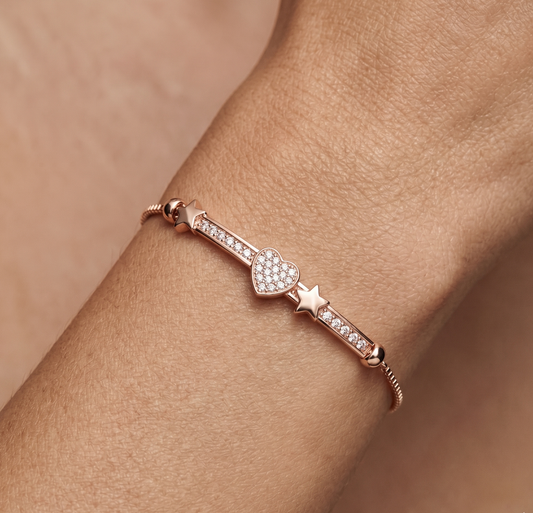 Bracelet en acier inoxydable doré rose