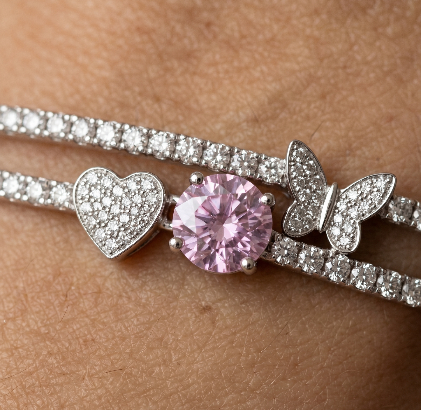 Bracelet à breloques en acier inoxydable argenté