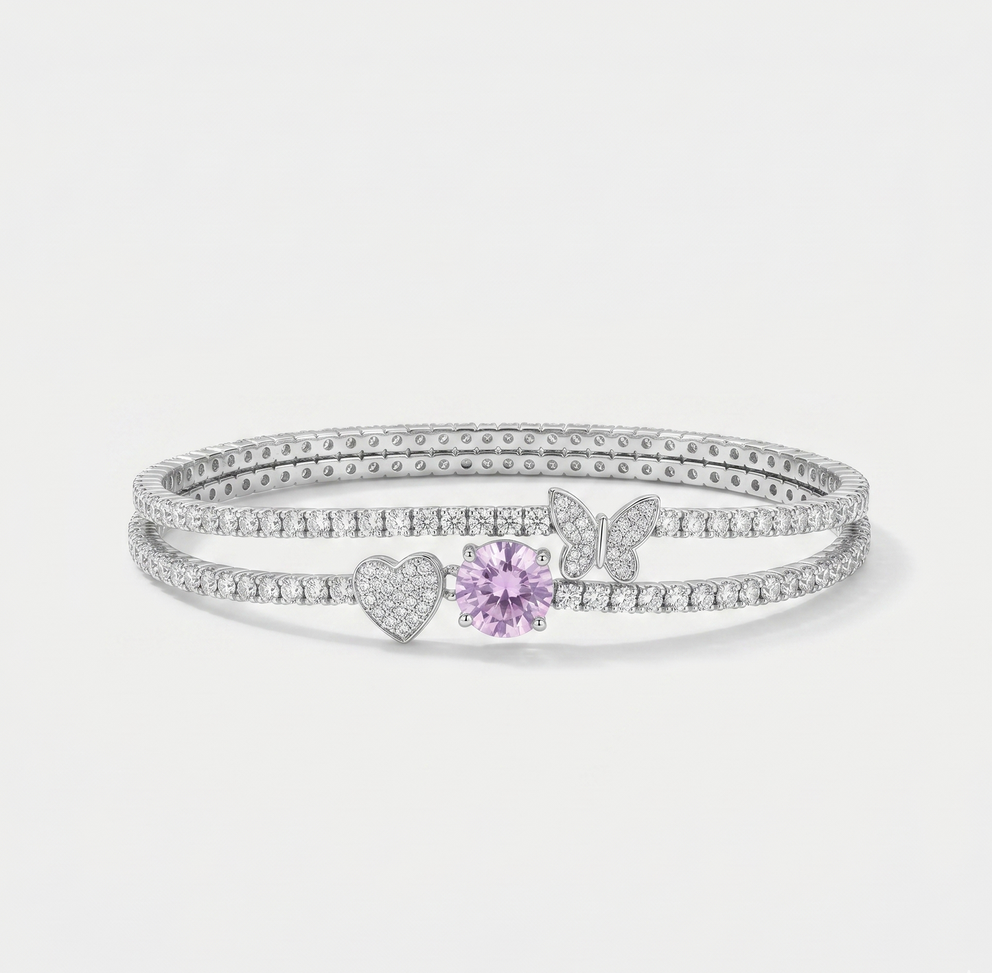 Bracelet à breloques en acier inoxydable argenté