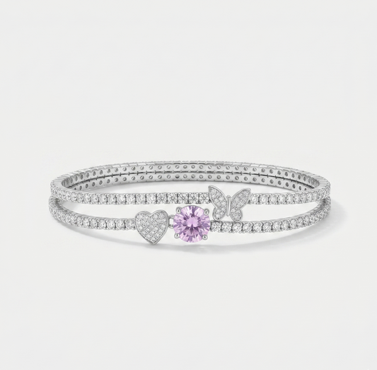 Bracelet à breloques en acier inoxydable argenté
