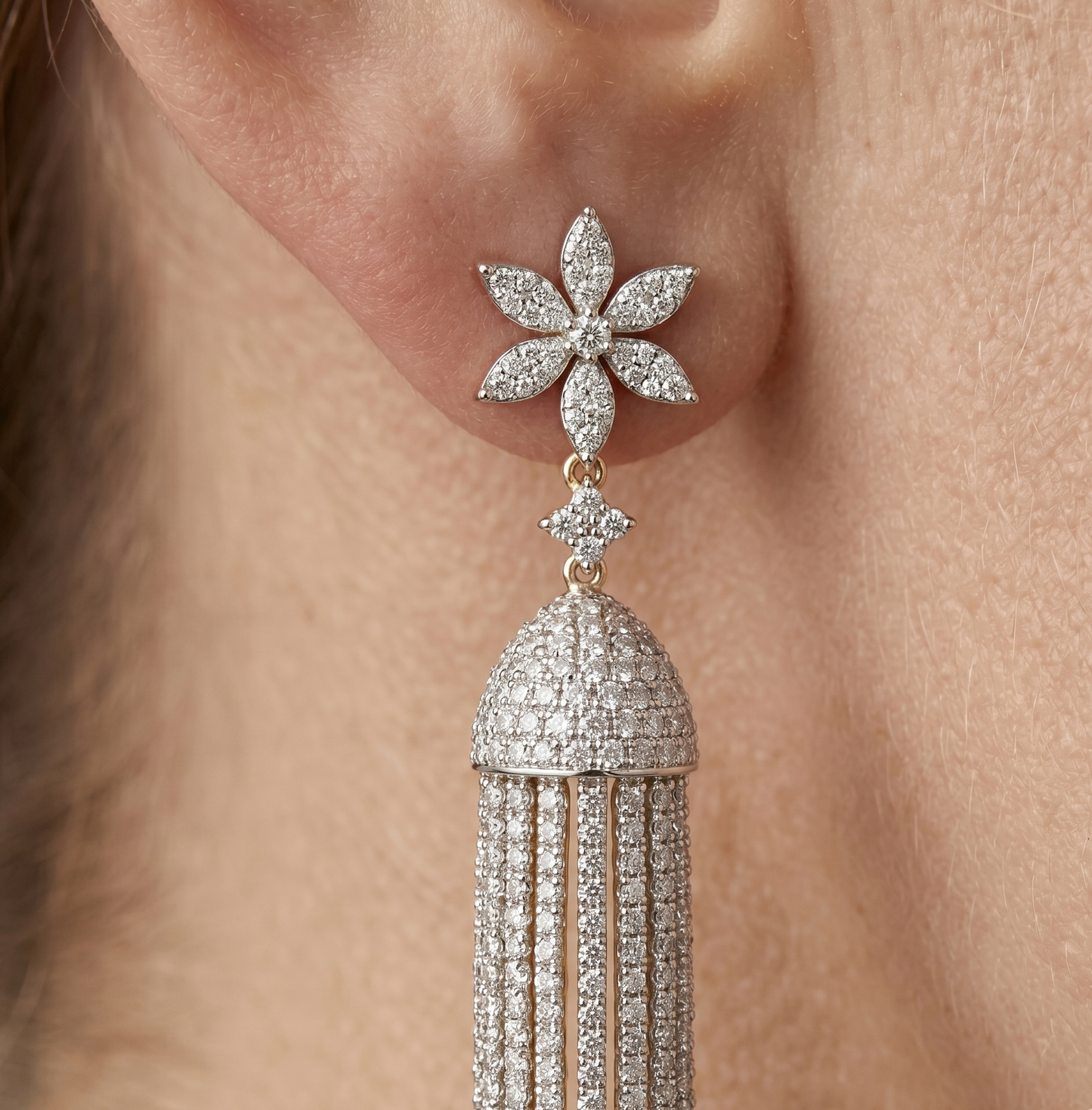 Boucles d'oreilles à pompons en acier inoxydable argenté