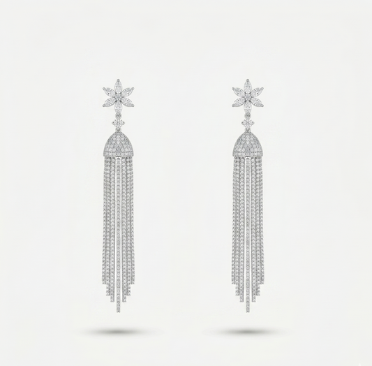 Boucles d'oreilles à pompons en acier inoxydable argenté