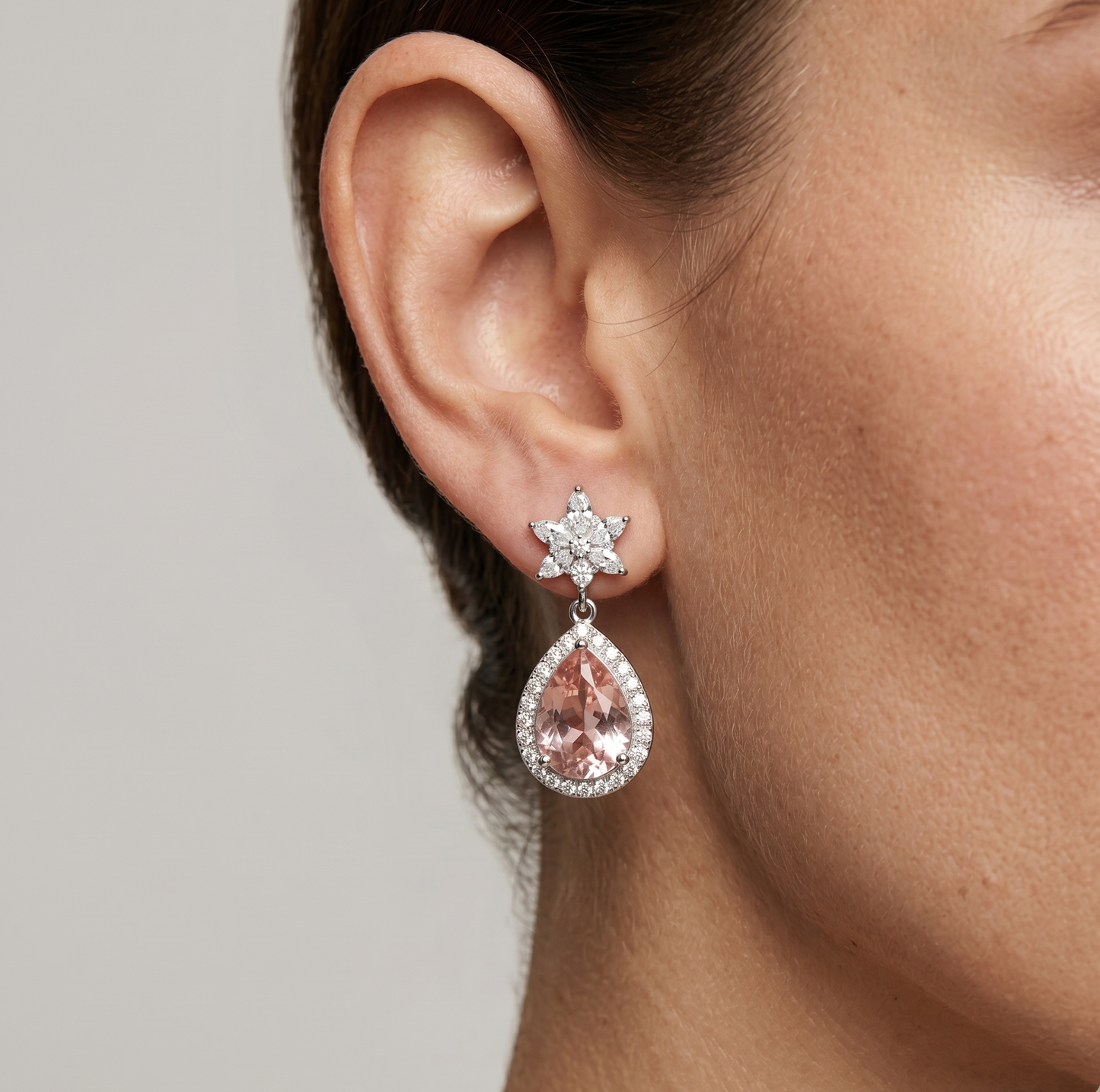Boucles d'oreilles pendantes en acier inoxydable argenté