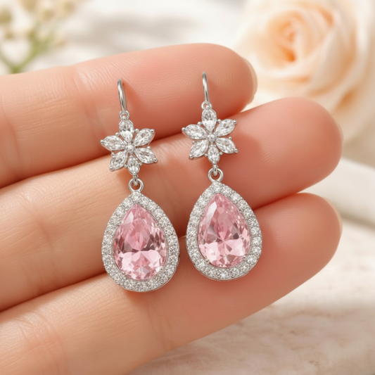 Boucles d'oreilles pendantes en acier inoxydable argenté