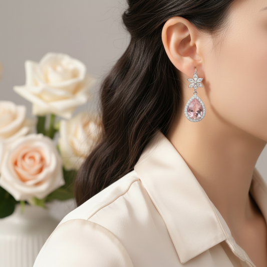 Boucles d'oreilles pendantes en acier inoxydable argenté