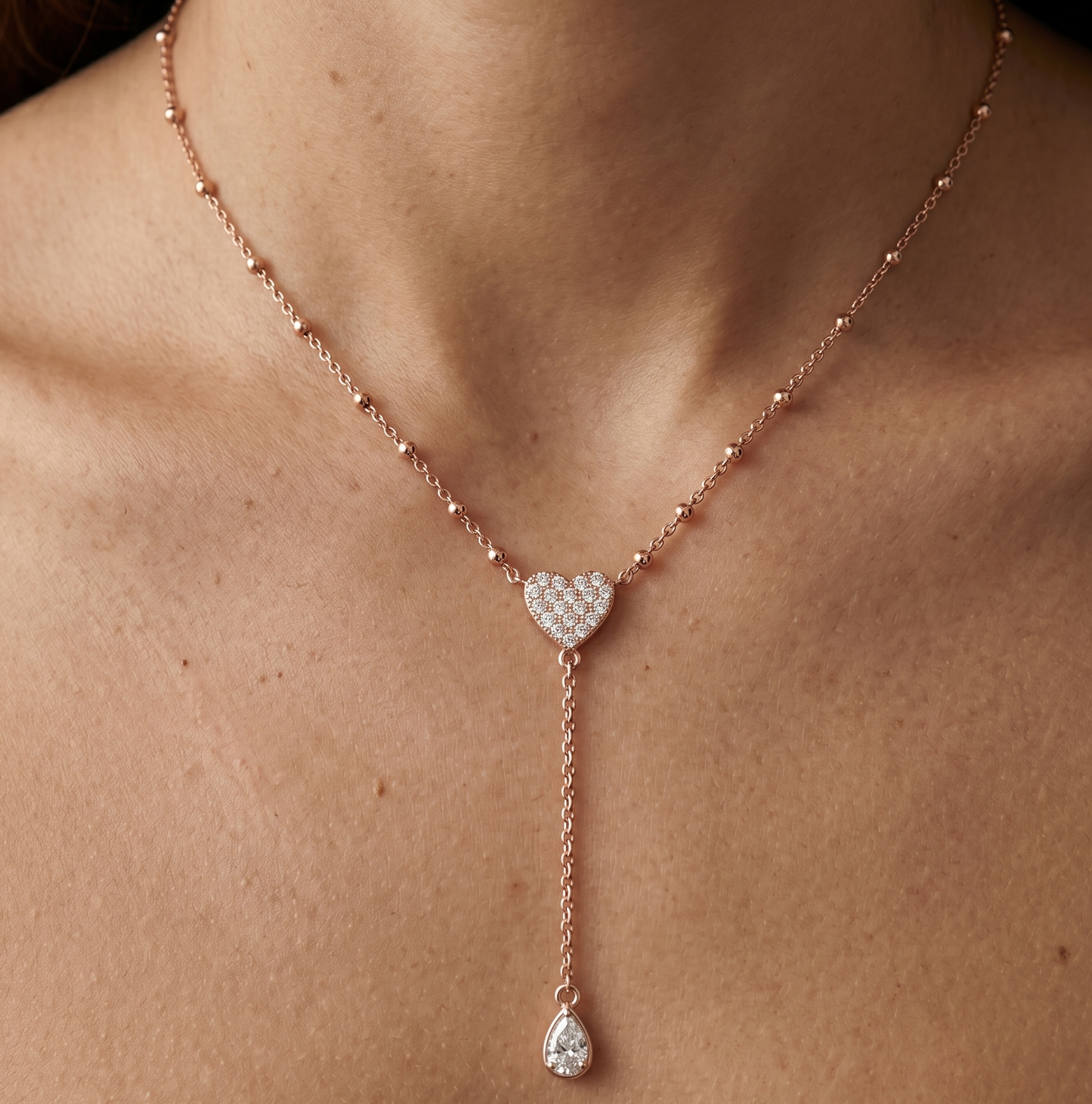Collier en acier inoxydable doré rose