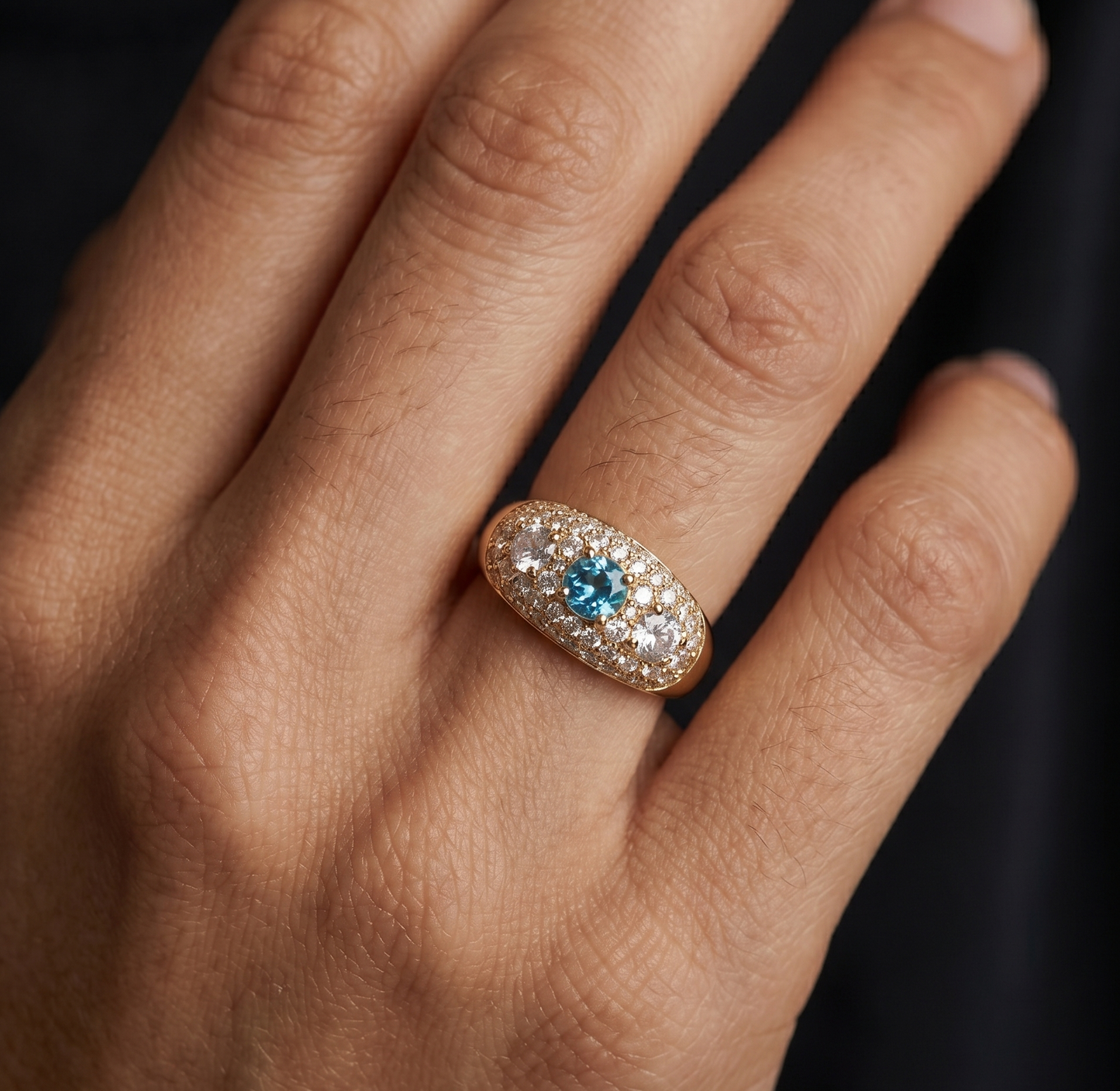 Bague en acier inoxydable doré