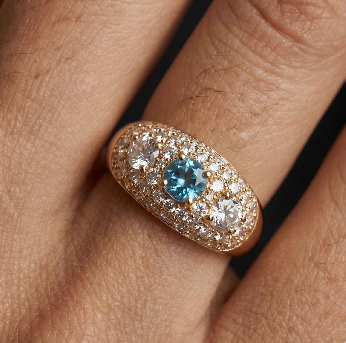 Bague en acier inoxydable doré