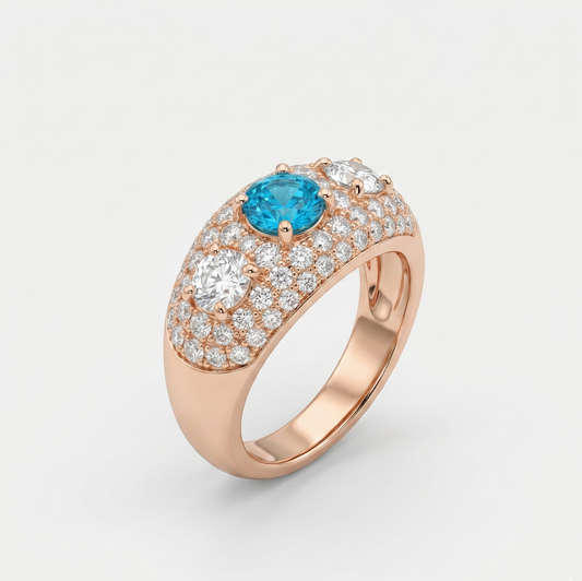 Bague en acier inoxydable doré